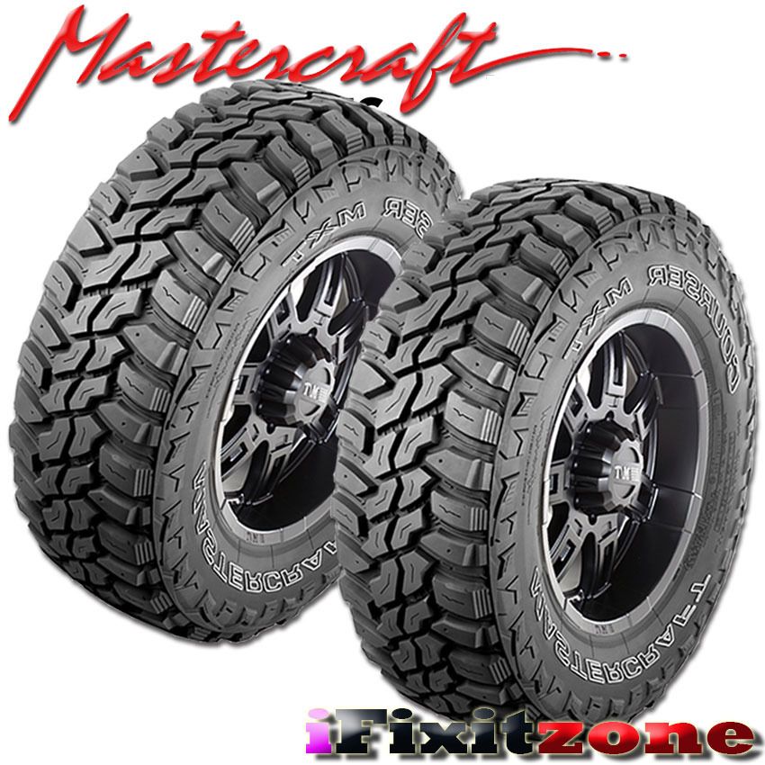 2 Mastercraft Courser MXT 37x12.50R17 124P LT Mud Terrain Tires Load D