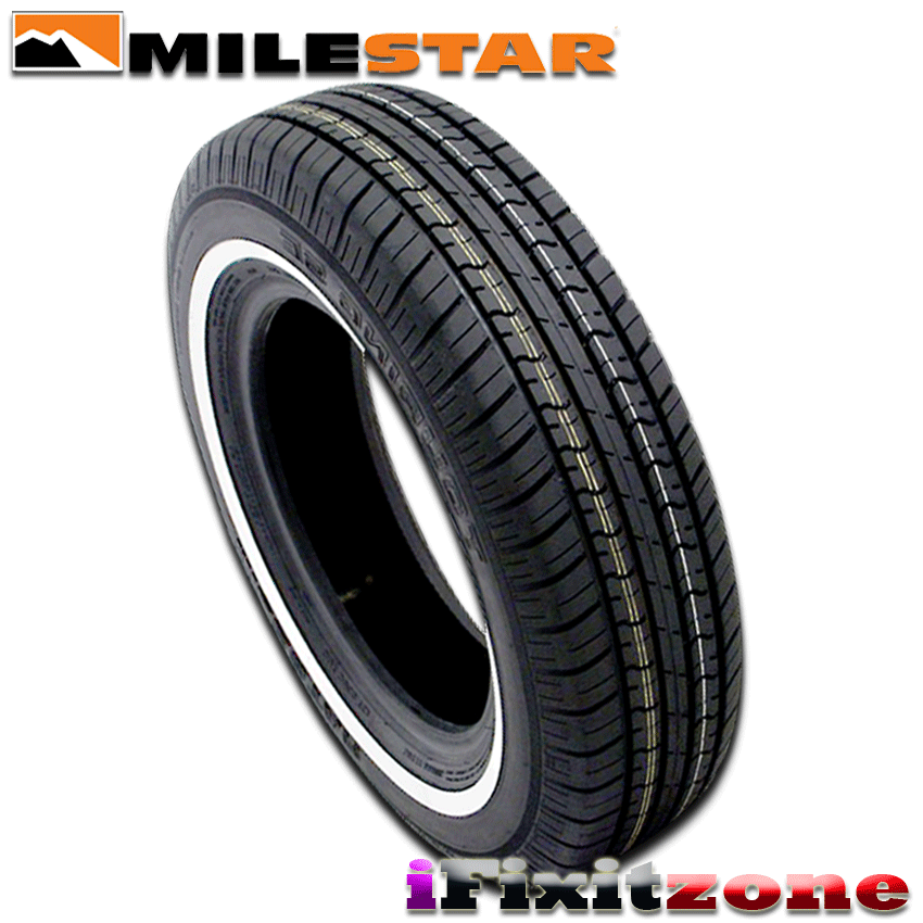 4 Milestar MS775 205/75R14 95S SL All Season "White Wall" Tires 205/75