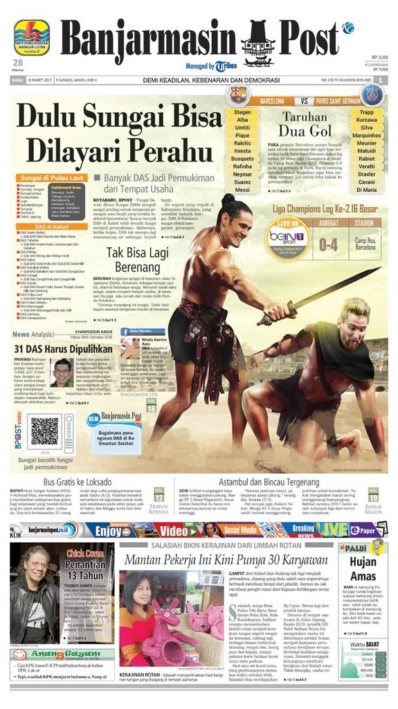 BPost edisi, Rabu (8/3/2017)