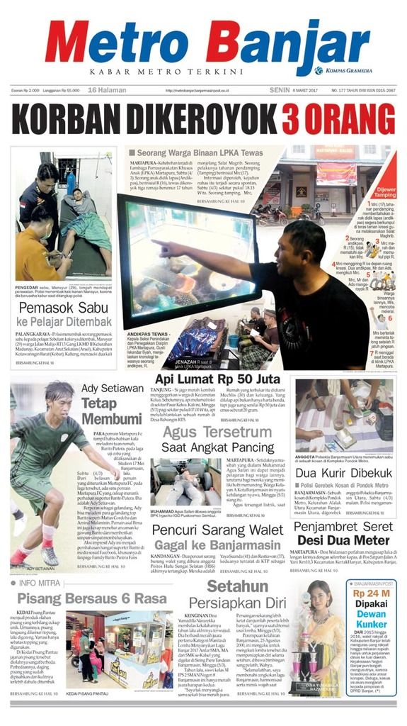 Metro Banjar edisi, Senin (6/3/2017)