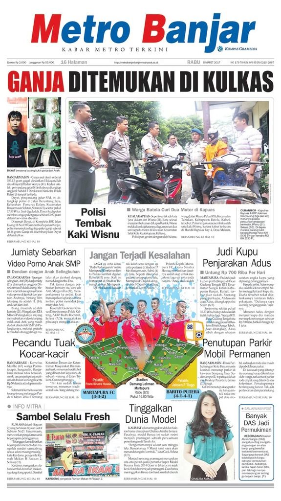 Metro Banjar edisi, Rabu (8/3/2017)