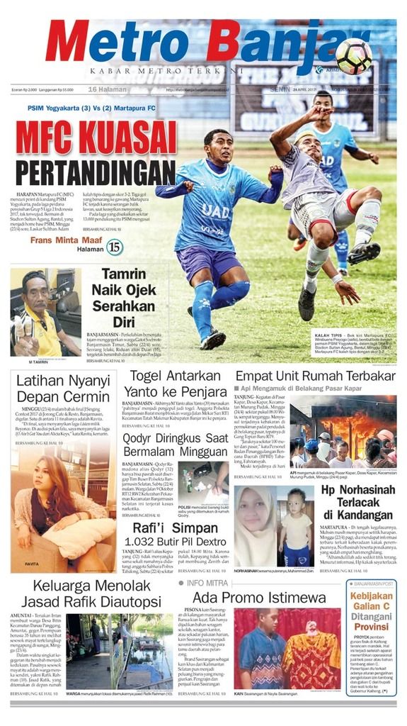 Metro Banjar edisi Senin (24/4/2017)