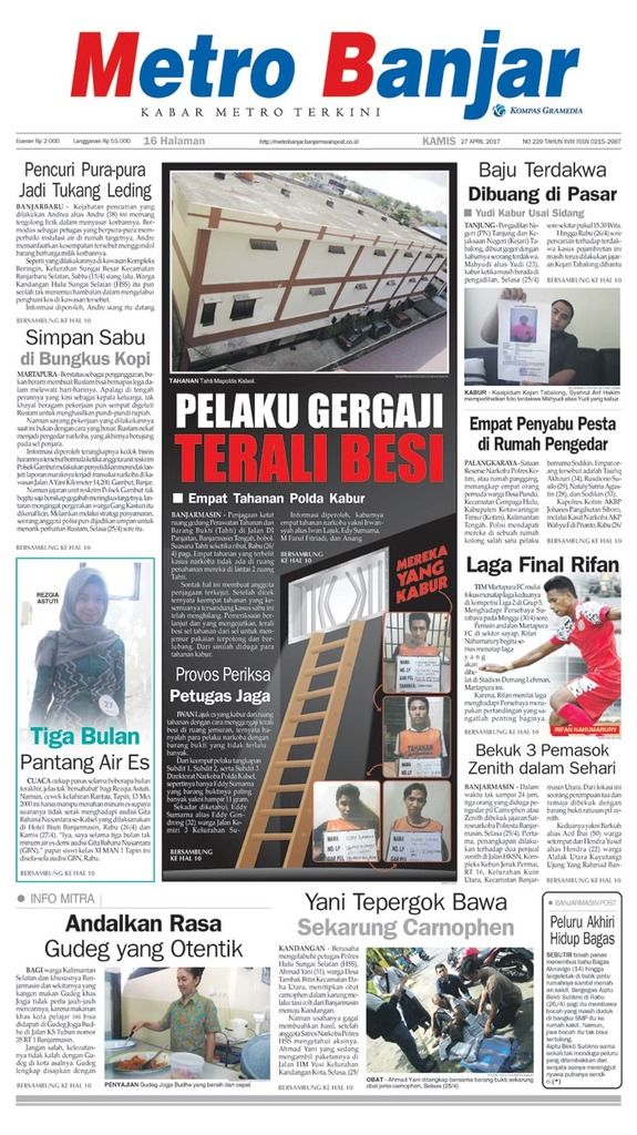 Metro Banjar edisi Kamis (27/4/2017)