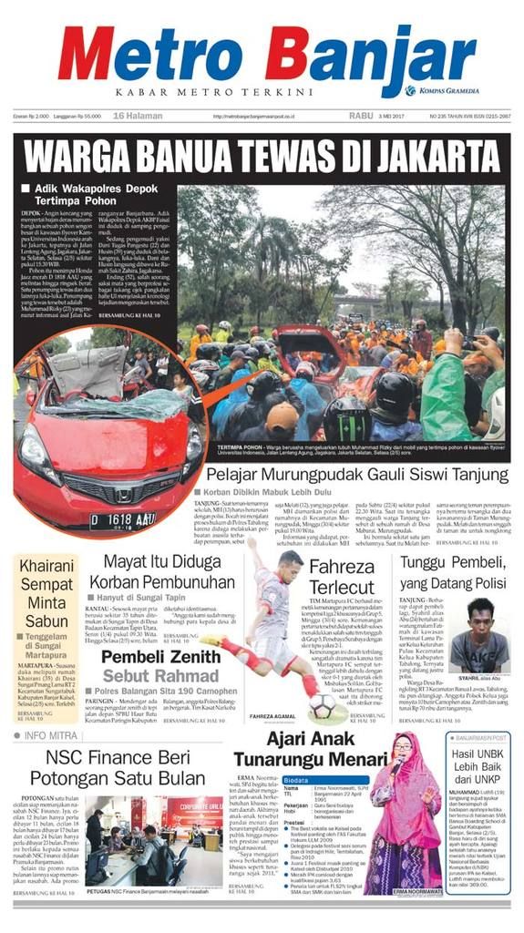 Metro Banjar edisi Rabu (3/5/2017)