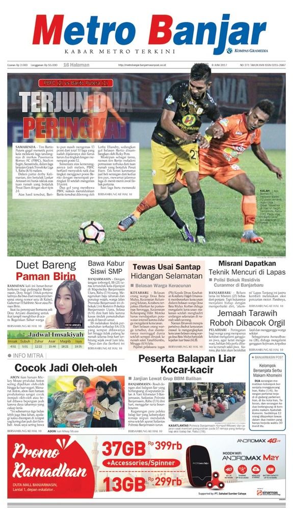 Metro Banjar edisi Kamis (8/6/2017)