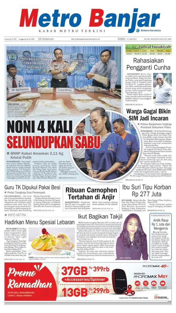 Metro Banjar edisi Rabu (21/6/2017)