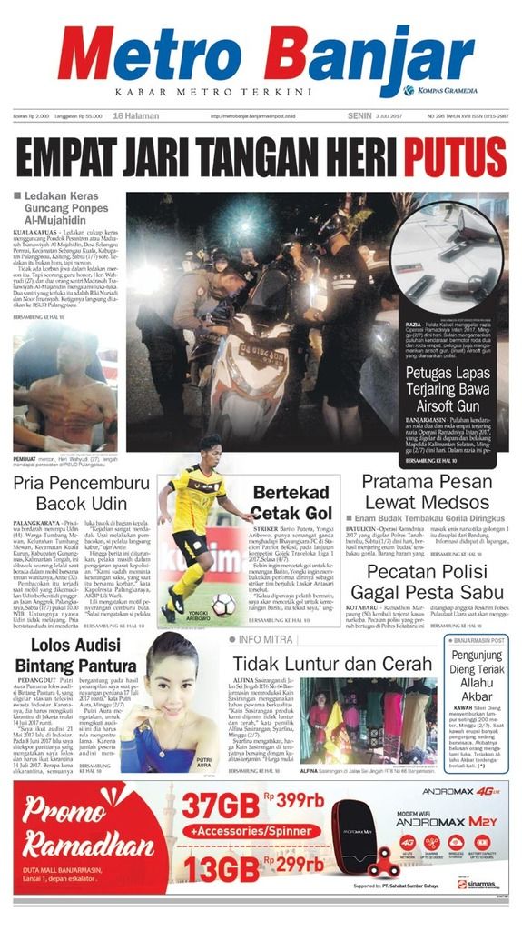 Metro Banjar edisi Senin (3/7/2017)