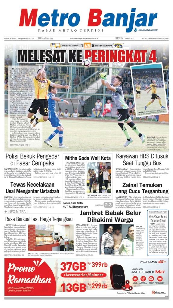Metro Banjar edisi Senin (10/7/2017)