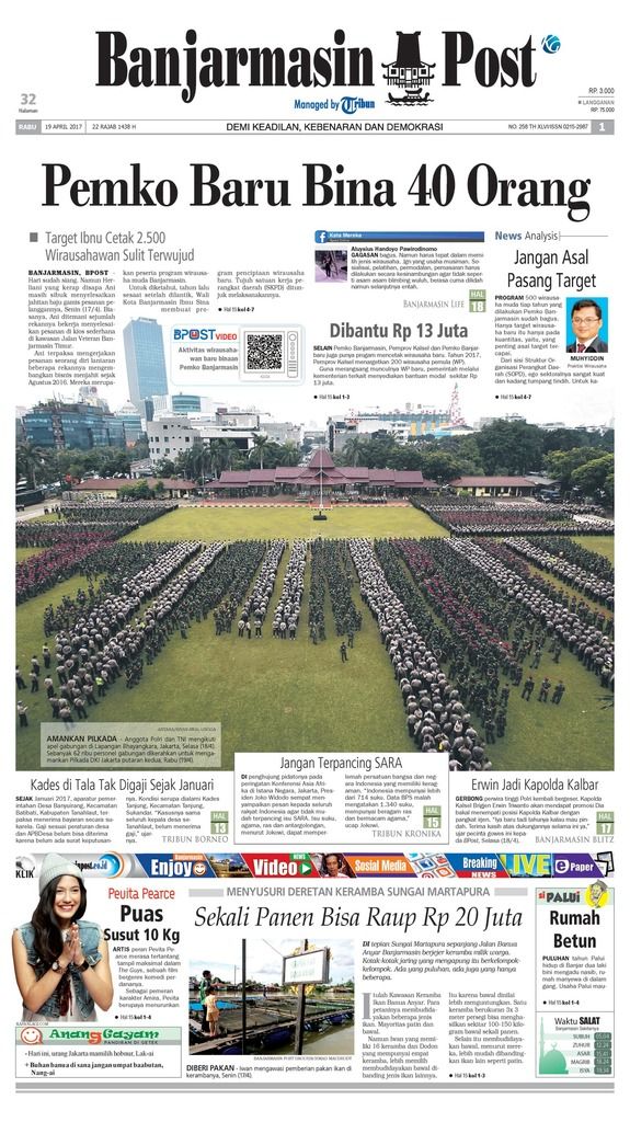 BPost edisi Selasa (19/4/2017)