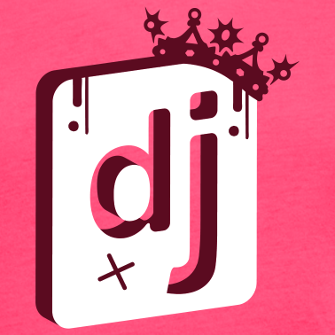 Logo Design on Neon Pink Dj Logo With Crown Women S T Shirts Design Png Lost In Love