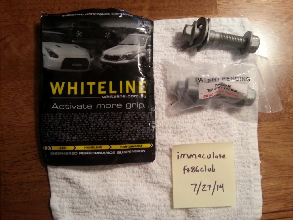 FS Whiteline Front Camber Bolt Kit Toyota GR86, 86, FRS and Subaru