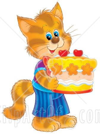 Birthday Cake Clip on In Clothes Standing On Its Hind Legs And Holding A Birthday Cake Jpg