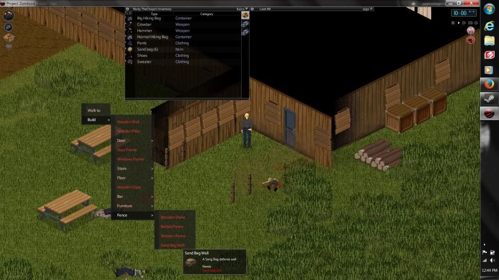 Currently Physically Impossible to Build Sandbag Walls PZ Support