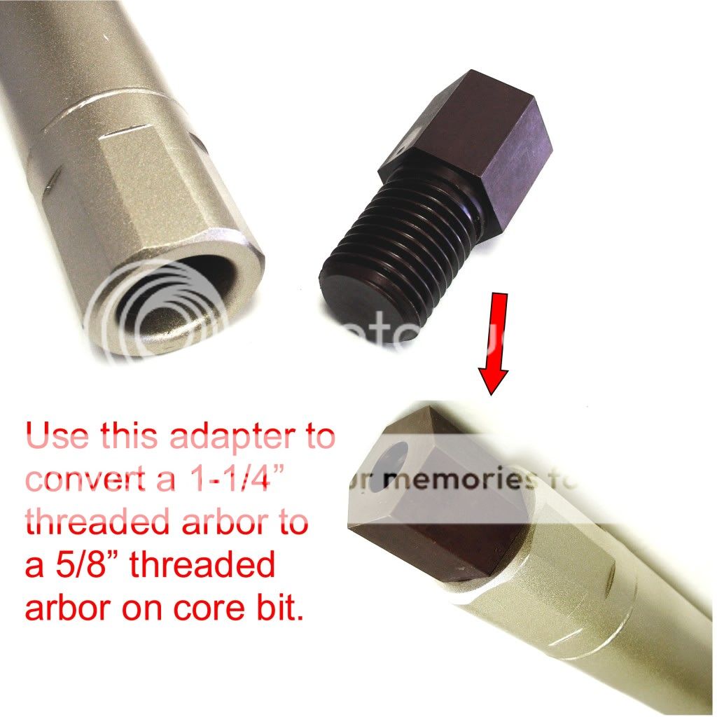 Core Drill Bit Adapter 5/8”   11 female to 1 1/4”   7 male  