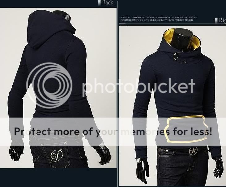 Mens Slim Fit Blcok Colors Pocket Design Hooded Jacket Coat Tops 