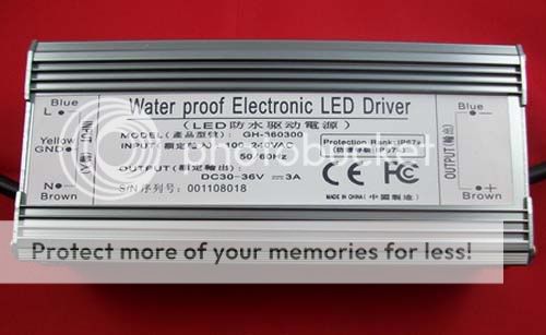   waterproof IP67 100W LED Driver 100V 240V AC TO 30V 36V DC,DIY  