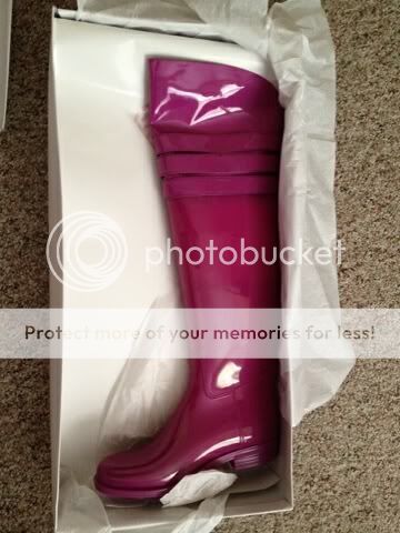 CALVIN KLEIN AVA Tall rubber BUCKLE Rain Boots NIB   PINK SIZE M (Over 