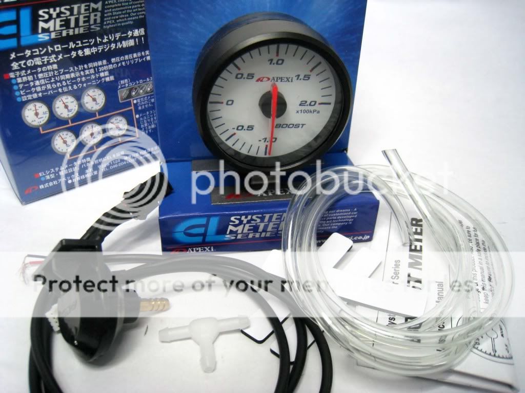 APEXI WHITE EL2 Electrical BOOST METER GAUGE KPA 60MM EK EG DC2 FD 