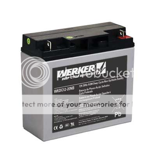 NEW - 12v 20Ah Sealed Lead Acid Battery Werker WKDC12-20NB AGM 12 Volt ...