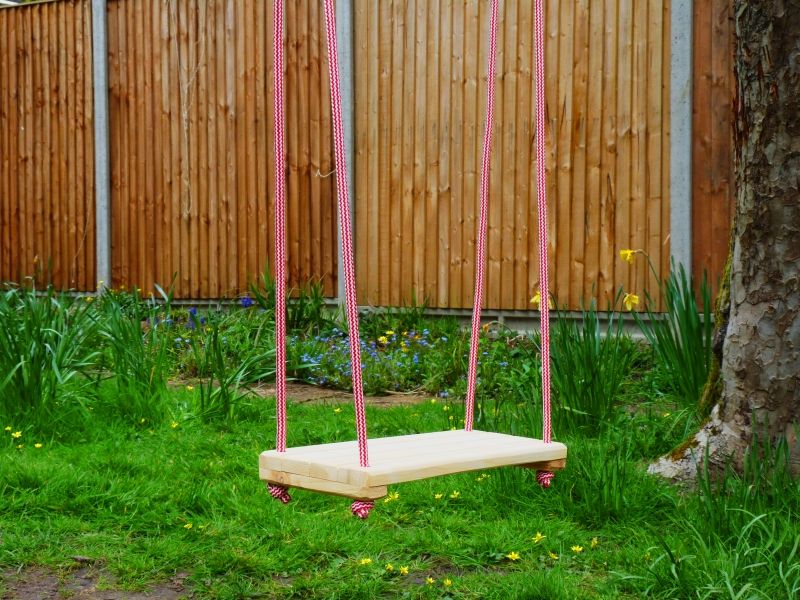 BABY CHILDREN KIDS INDOOR OUTDOOR GARDEN WOODEN ROPE SWING SEAT CHAIR