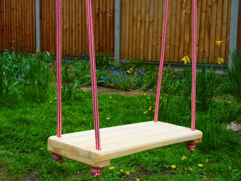 BABY CHILDREN KIDS INDOOR OUTDOOR GARDEN WOODEN ROPE SWING SEAT CHAIR