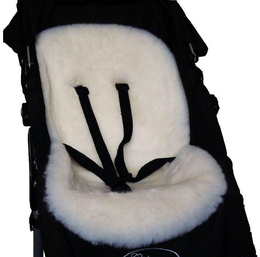 Natural 100/% Sheepskin Baby Buggy Liner Stroller Pushchair Pram Lamb Skin white