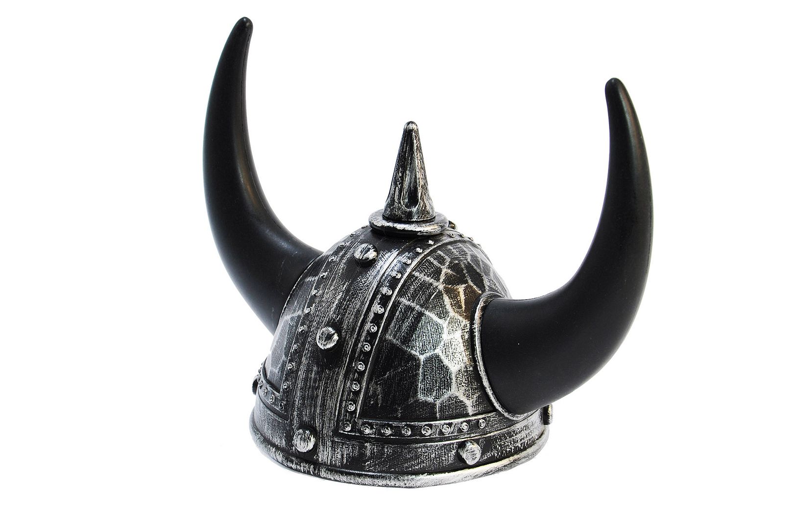 Medieval Viking Warrior Horns Black Helmet Fancy Dress Costume Hat ...