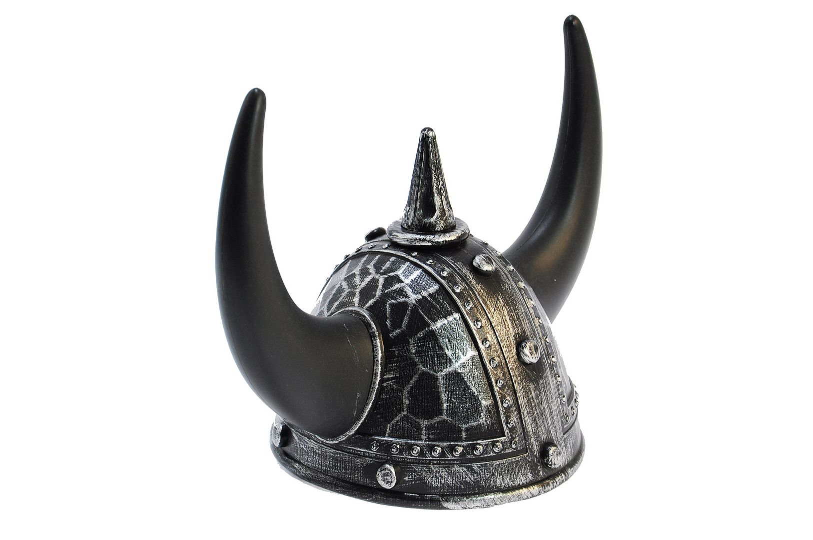 Medieval Viking Warrior Horns Black Helmet Fancy Dress Costume Hat ...